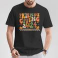 Friends Giving Crew Squad 2024 Cute Turkey Groovy Pie T-Shirt Funny Gifts