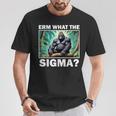 Erm What The Sigma Ironic Meme Quote Di Colore Rosso Maglietta Regalos divertidos