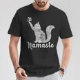 Gatto Yoga Namaste Om Cat Divertente Yoga Donna Regalo Maglietta Regalos divertidos