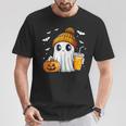 Halloween Ghost Pumpkin Spice Latte Autumn Fall Coffee Lover T-Shirt Personalized Gifts