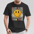 Happy To See Your Face Hippie Smile Back To School Teachers T-Shirt Personalized Gifts