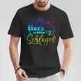 My Heart Beats For Schlagermusik T-Shirt Lustige Geschenke