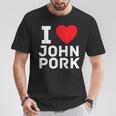 I Heart John Pork Divertente Genz Meme Maglietta Regalos divertidos