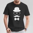 Hipster Baffi Nerd Geek Bowtie Hat Occhiali Maglietta Regalos divertidos
