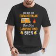 Ich Bin Ein Einfach Mann Ich Mag Camping Und Bier T-Shirt Lustige Geschenke