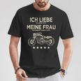 Ich Liebe Es Wenn Meine Frau Mich Motorrad Fahren Lässt Lässt T-Shirt Lustige Geschenke