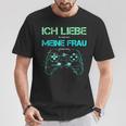 Ich Liebe Es Wenn Mich Meine Frau Zocken Lässt Gamer T-Shirt Lustige Geschenke