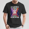 Ich Liebe Schlager Party Costume Folk Music I Love Schlager S T-Shirt Lustige Geschenke