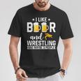 Ich Mag Bier Und Wrestling Und Mag 3 Leute Wrestler Coach T-Shirt Lustige Geschenke