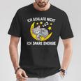 Ich Schlafe Nicht Ich Spare Energie Cat Nightdress T-Shirt Lustige Geschenke