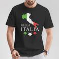 Italia Bella Italia With Italian Map Italy T-Shirt Lustige Geschenke