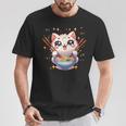 Katze Ramen Essen Nudeln Manga Anime Japanisch Kawaii Cute T-Shirt Lustige Geschenke