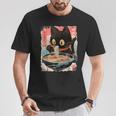 Kawaii Cat Eating Ramen Noodles Anime Girls Ns T-Shirt Unique Gifts