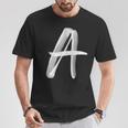Letra A Inicial Nombre Monograma Letra Mayúscula Camiseta unisex Regalos divertidos