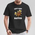 Lets Get Basted Turkey Beer Funny Thanksgiving T-Shirt Personalized Gifts
