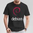 Linux Lover Debian Eslogan Espiral Logo Opensource Os Camiseta unisex Regalos divertidos