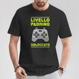 Livello Padrino Sbloccato Regalo Per Padrino Zio Battesimo Maglietta Regalos divertidos