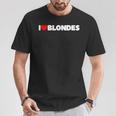 I Love Heart Blonde T-Shirt Lustige Geschenke