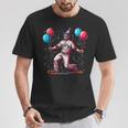 Lustiger Baseballspieler Mit Geburtstagsballons Und Hut Kostüm T-Shirt Lustige Geschenke