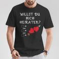 Marriage Proposal Willst Du Mich Marrieaten Wedding Proposal T-Shirt Lustige Geschenke