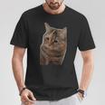 Meme Gatto Triste Popolare Internet Meme Cat Day Natale Maglietta Regalos divertidos
