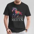 Mir Reichts Ich Geh Reiten Pferd Pferdemädchen Reiterin T-Shirt Lustige Geschenke