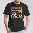 Objectif Deie Caresser Tout Les Chats Chat Humour T-Shirt Cadeaux drôles