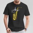 Ottoni Sax Strumento Musicale Banda Note Sassofono Maglietta Regalos divertidos