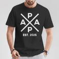 Papa Est 2025 Werdender Papa 25 Level Up Zum Papa 2025 T-Shirt Lustige Geschenke