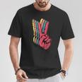 Peace Hand Sign Retro Vintage 70S 80S 90S Pop Culture T-Shirt Unique Gifts