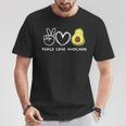 Peace Love Avocado Retro Avocado Lover Fruit Lover T-Shirt Lustige Geschenke