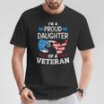 Im A Proud Daughter Of A Veteran Usa Map Flag Veterans Day T-Shirt Unique Gifts