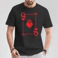 Queen Hearts Card Costume Playing Cards Queen Of Hearts T-Shirt Personalized Gifts