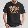 Retro Groovy Aunt 1St Birthday Auntie Matching Family Hippie T-Shirt Personalized Gifts