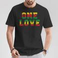Retro One Love Jamaica Rasta Reggae Musica Caraibi Orgoglio Maglietta Regalos divertidos