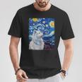 Samoiedo Cane Notte Stellata Pittura Maglietta Regalos divertidos