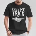 She's My Trick Halloween Costume Matching Couple Boyfriend T-Shirt Personalized Gifts