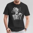 Skeleton Messy Bun Coffee Halloween Coffee Lover Mom T-Shirt Personalized Gifts