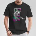Space Astronaut Musician Playing Guitar Illustration Graphic Maglietta Regalos divertidos