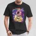 Space Cat Lama Pug Riding Nachos T-Shirt Lustige Geschenke