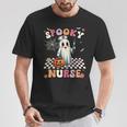 Spooky Nurse Ghost Halloween Cute Groovy Nursing Halloween T-Shirt Unique Gifts