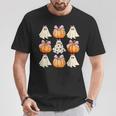 Spooky Season Halloween Ghost Pumpkin Ribbon Coquette Bow T-Shirt Personalized Gifts
