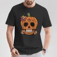 Sugar Skull Pumpkin Mexican Halloween Dia De Los Muertos T-Shirt Personalized Gifts