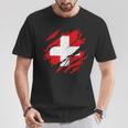 With Swiss Flag Of Switzerland T-Shirt Lustige Geschenke