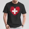 Switzerland Heart Swiss Flag Swiss Pride Camiseta unisex Regalos divertidos