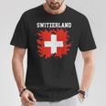 Switzerland Splash Flag Swiss Jersey Sports T-Shirt Lustige Geschenke