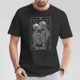 Tarot Card The Lovers Skeleton Love Kisses Bones Horror Maglietta Regalos divertidos