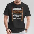 With Team Bridetigam Her Heiratet In Tracht Poltern Jga T-Shirt Lustige Geschenke