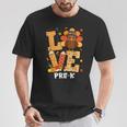 Thanksgiving Love Pre-K Teacher Turkey Autumn Fall T-Shirt Personalized Gifts