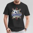 Three Lions England Fußball Team Fan Union Jack Grunge T-Shirt Lustige Geschenke